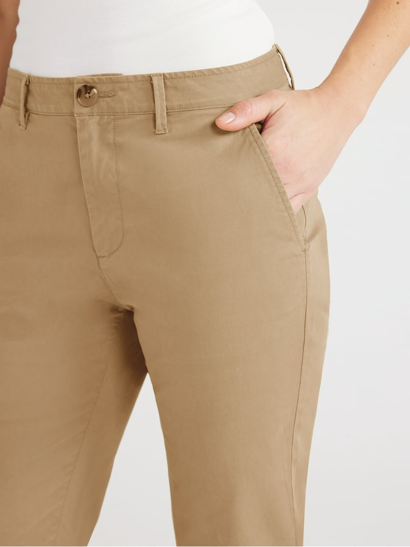 Free Assembly Women's Slim Straight Chino Pants, 25” Inseam