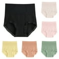 thumbnail image 4 of Sngxgn Women's Cotton Stretch Underwear Briefs Soft Breathable High Waisted Full Coverage Ladies Panties(Yellow,One Size), 4 of 5