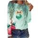 thumbnail image 2 of ICHUANYI Liquidación Camiseta holgada estampada a la moda para mujer Blusa de manga larga Tops casuales con cuello redondo ICHUANYI WER202308252305, 2 of 5