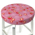 thumbnail image 3 of Bingfone Cute Strawberry Padded Round Bar Stool Cover Cushion with Elastic Fabric Round Chair Seat - Cute Strawberry, 3 of 7