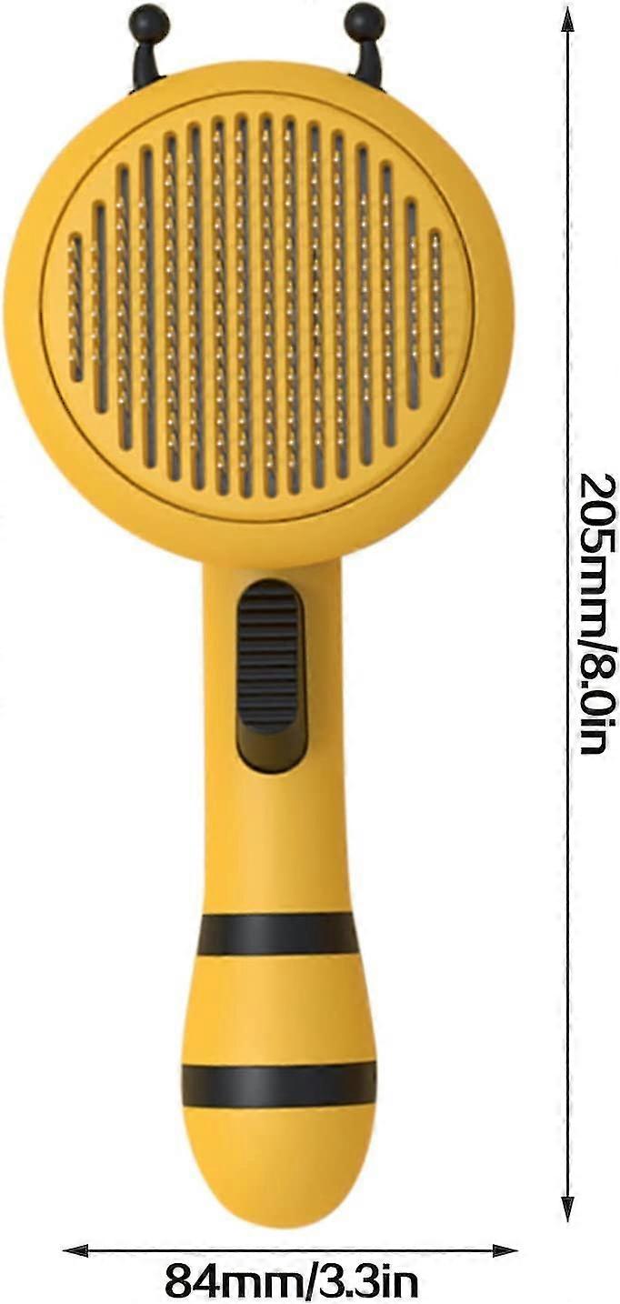 Cat Grooming Brush For Shedding, Bee Shape Self Clean Pet Pin Slicker Brushes, Pet Grooming Comb Tool Removes Loose Undercoat For Short Or Long Haired