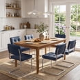 thumbnail image 5 of Zesthouse 19.3″Mid-Century Modern Dining Chairs Set of 2, Faux Leather Upholstered Kitchen Chairs with Back and Chrome Legs, Armless Side Chairs for Kitchen & Dining Living Room, Blue, 5 of 11