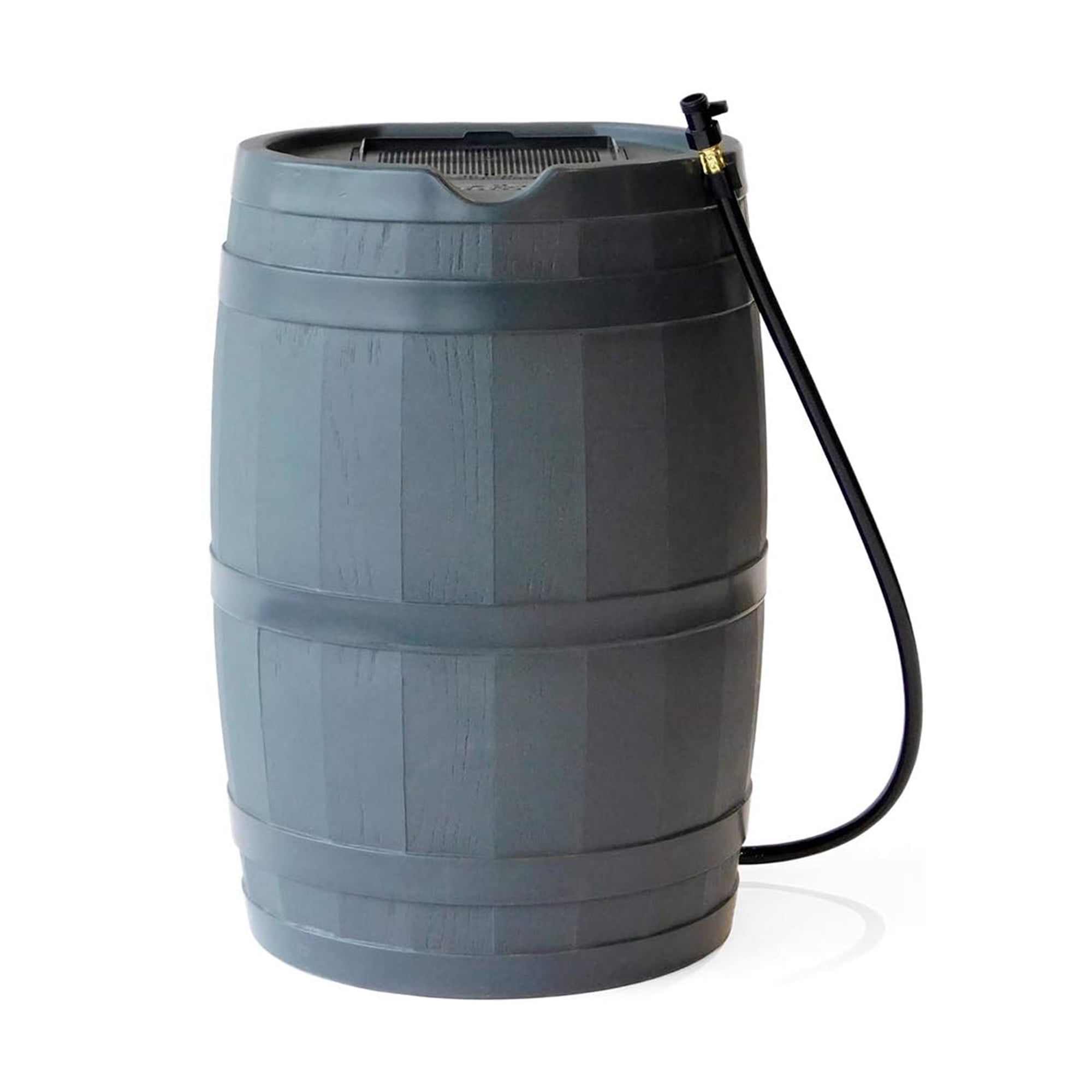 FCMP Outdoor RC45 45 Gal Outdoor Rain Water Catcher Barrel Container, Grey