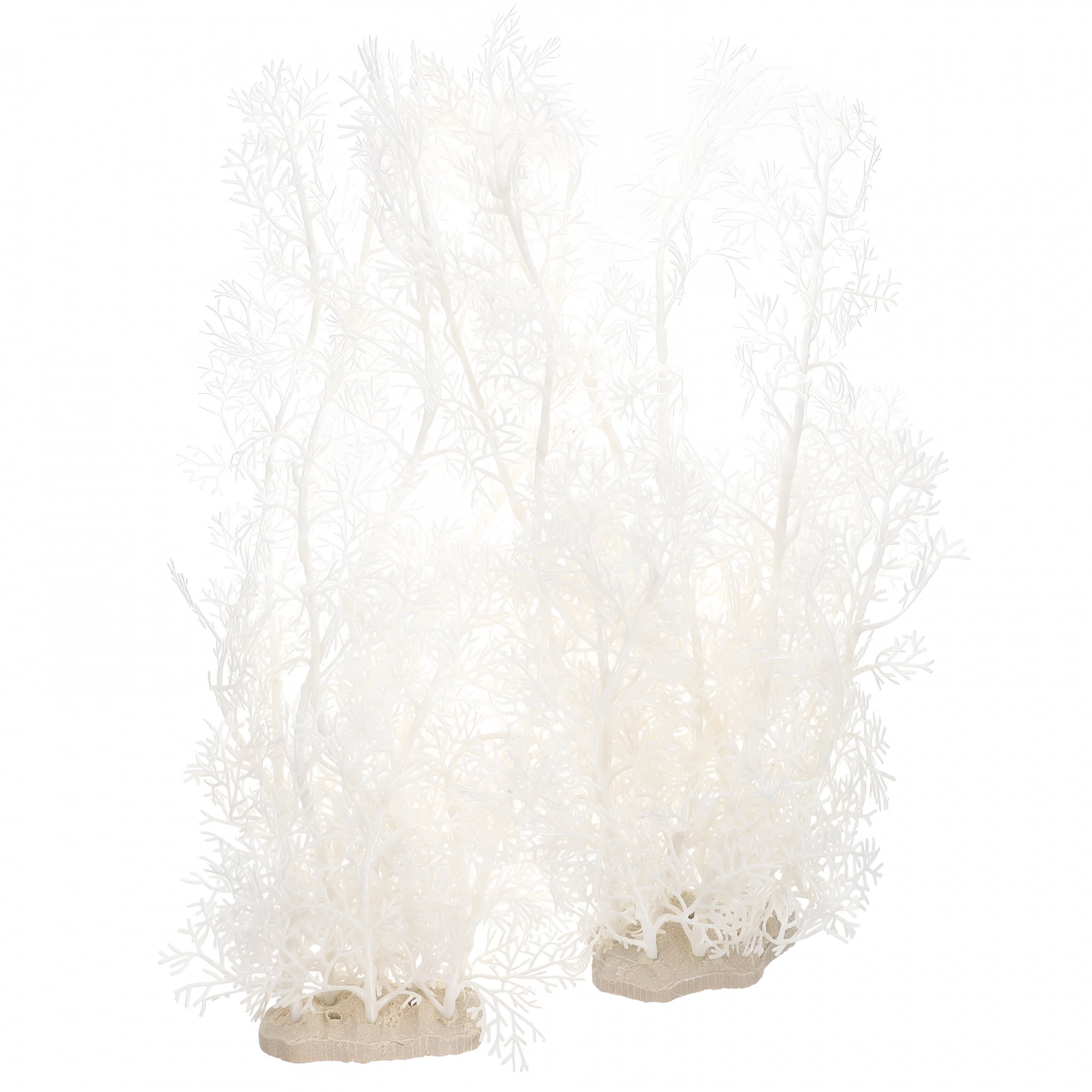 ACDANC Artificial Aquarium Plants, 14.5 Inch White Silk Fish Tank Decor for Betta, Reptile Terrarium Ornament, Safe Plastic Aquatic Grass for Pet Hideaway and Tank Landscaping