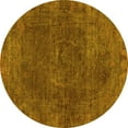 thumbnail image 1 of Ahgly Company Indoor Round Oriental Yellow Industrial Area Rugs, 7' Round, 1 of 4