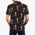 thumbnail image 4 of Daiia Skeleton with Roses Pattern Men’s Polo Shirts,Solid Deck Shirt,Classic Fit, Breathable Cotton Polo for Casual and Sport Wear-XX-Large, 4 of 9