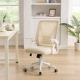 thumbnail image 3 of VECELO Mid-Back Swivel Adjustable Ergonomic Office Chair, Mesh Lumbar Support and Adjustable Arms Task Chair for Computer, Beige, 3 of 17