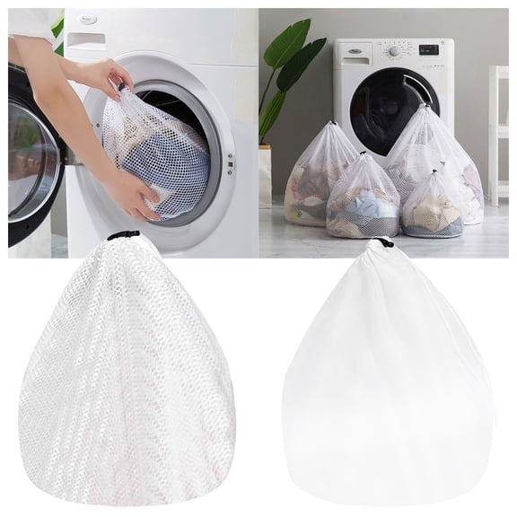 Oversized Mesh Laundry Bag Sturdy Drawstring Closure, Machine Washable for Dorm, Apartment, and Factory Use