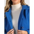 thumbnail image 5 of DARING DIVA Women's Peter Pan Collar Double Breasted Winter Trench Coat Indigo Blue L, 5 of 6