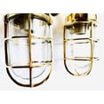 thumbnail image 6 of Pair Of Small Swan Neck 90 Degree Passage Brass Cage Light Wall Lamp, 6 of 10