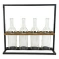 thumbnail image 5 of Rustic Black Metal Stand With Wood And Glass Bottles Votive Candles Candleholder, 5 of 6