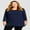 Navy, variant on Avenue Women's Plus Size Wessex Essential Longline Tee Top