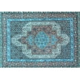 thumbnail image 1 of Ahgly Company Indoor Rectangle Medallion Light Blue Traditional Area Rugs, 4' x 6', 1 of 4