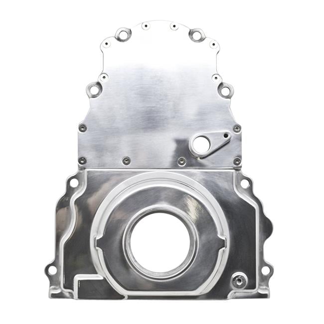 Aluminum Chevy LS Two Piece Timing Chain Cover with Cam Sensor Hole