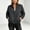 Black, variant on Women's Jacket, Crinkle Woven Zip Up Design with Stand Collar and Drawstring Hem, Lightweight Bomber Coat for Fall Winter