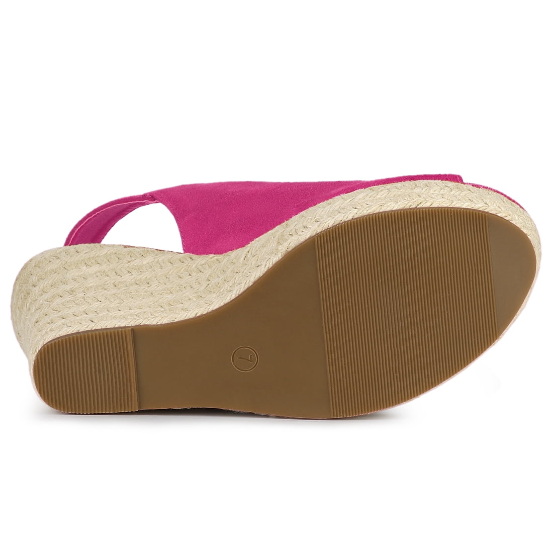 DARING DIVA Slingback Platform Wedges Heel Espadrille Wedge Sandals Hot Pink 8
