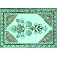 thumbnail image 1 of Ahgly Company Machine Washable Indoor Rectangle Animal Turquoise Blue Traditional Area Rugs, 5' x 7', 1 of 4