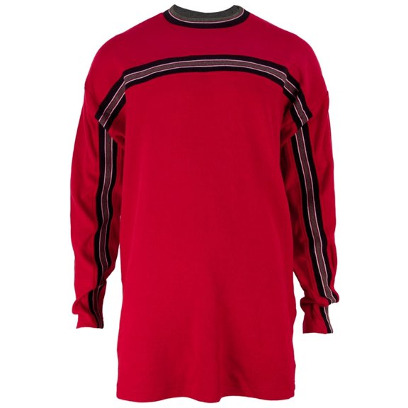Red Striped Adult Crew Sweatshirt - X-Large