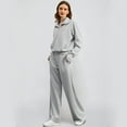 thumbnail image 7 of Scacto Women's 2 Piece Outfits Lounge Hoodie Set Oversized Half Zip Pullover Sweatshirt Wide Leg Sweatpant Sweatsuit Tracksuit with Pockets, 7 of 7