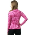 thumbnail image 2 of Aqua Design Women Long Sleeve Sun Protection Rash Guard Swim Surf Snorkel Shirt with Thumb Holes: Pink Water size L, 2 of 6