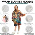 thumbnail image 5 of Wearable Oversized Blanket,Pioneer Flower Floral Print Pattern Wearable Blanket Hoodie for Adults,Cozy Hooded Blankets with Super Pockets,Super Warm Fuzzy Pullover for Women & Men, 5 of 6