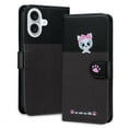 thumbnail image 6 of For iPhone 16 Cute Animal Pattern Wallet Case,Color Matching Premium PU Leather Shockproof Magnetic Flip Kickstand Credit Card Slots Slim Phone Case with Wrist Strap, Darkgray, 6 of 9