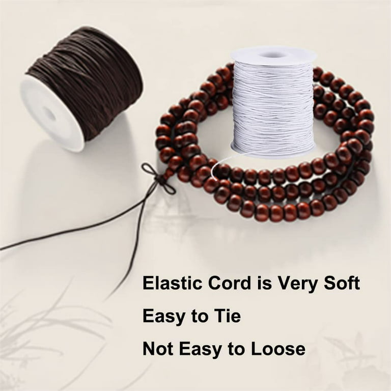 Elastic String for Bracelets, Elastic Cord Jewelry Stretchy Bracelet String  for Bracelets, Necklace Making, Beading and Sewing (1.5 MM, 100m, Black) 