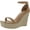 Tan, variant on Journee Womens Olesia Buckle Espadrille Wedge Sandals