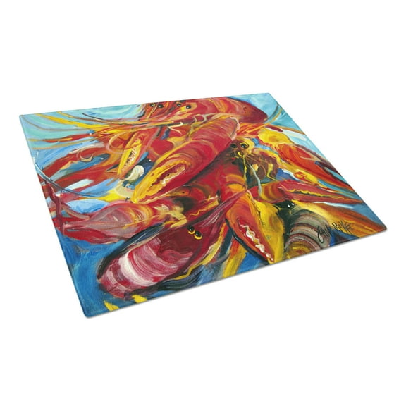 Caroline's Treasures Crawfish Glass Cutting Board Large