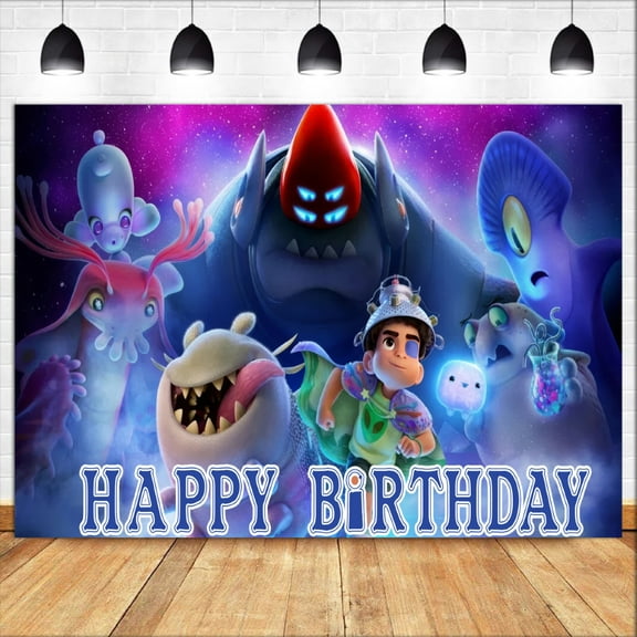 Elio Theme Birthday Flag Background Banner Children's Party Decoration supplies Photography Photo Prop ,70.8x43.3inch.