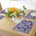 thumbnail image 4 of Ambesonne Blue White Place Mats Set of 4, Flora Lace Snowflake, Standard Size, Blue White, 4 of 6