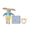 Manhattan Toy Petit Artiste Bunny Doll, Soft Book, & Wooden Teether Baby Soothing Gift Set