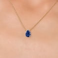 thumbnail image 3 of Gem Stone King 14K Yellow Gold Blue Created Sapphire Pendant Necklace for Women | 2.55 Cttw | Gemstone September Birthstone | Pear Shape 9X6MM | With 18 inch Chain, 3 of 6
