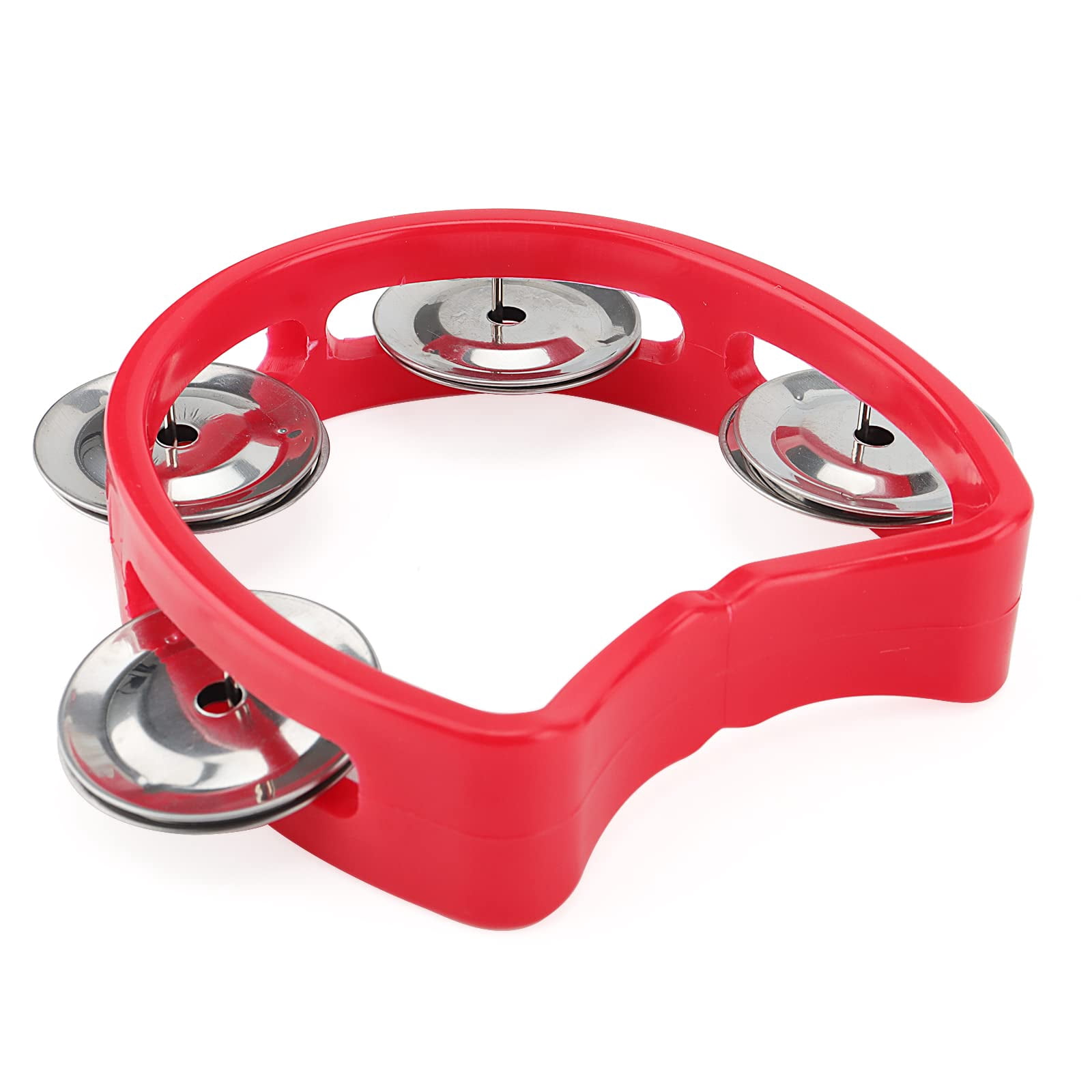 20 Pack Plastic Percussion Tambourine  4 Inch Half Moon Musical Tambourines With 4 Bells Mini Handheld
