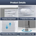 thumbnail image 6 of KATIDAP 4.3 Cu. Ft Mini Fridge With Freezer, Single Door Mini Fridge, 7 Settings Adjustable Thermostat, Mini Refrigerator for Bedroom,Rv, Office, Dorm, Gray, 6 of 7