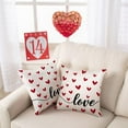 thumbnail image 5 of Valentines Day Pillow Covers 18x18 Inch Set of 2, Red Hearts Love Farmhouse Decorative Throw Pillowcases for Home Sofa Couch Cushion Decoration GW13-18, 5 of 6