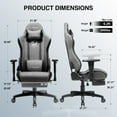 thumbnail image 7 of GTRACING Fabric Adjustable Height Reclining Gaming Office Chair with Footrest, Gray, 7 of 7