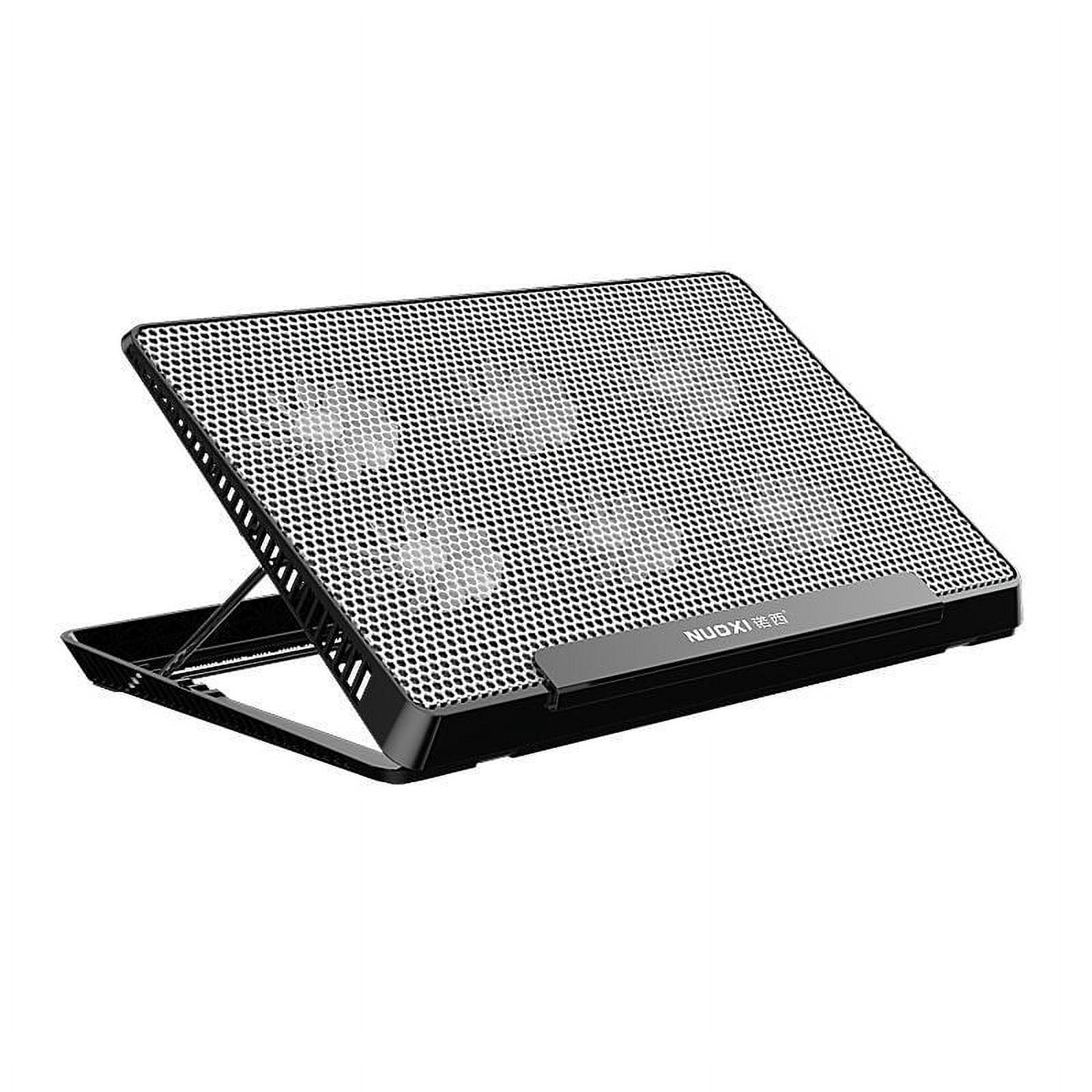 Black Laptop Cooling Pad Notebook Stand With 6 Fans Usb Powered Adjustable Height Dual Usb Ports 17.32X11.42X1.38In