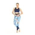 thumbnail image 5 of Women's Athletic Sportswear Solid Bra Top and Patterned Legging Set in Firebird Blue White Small, 5 of 5