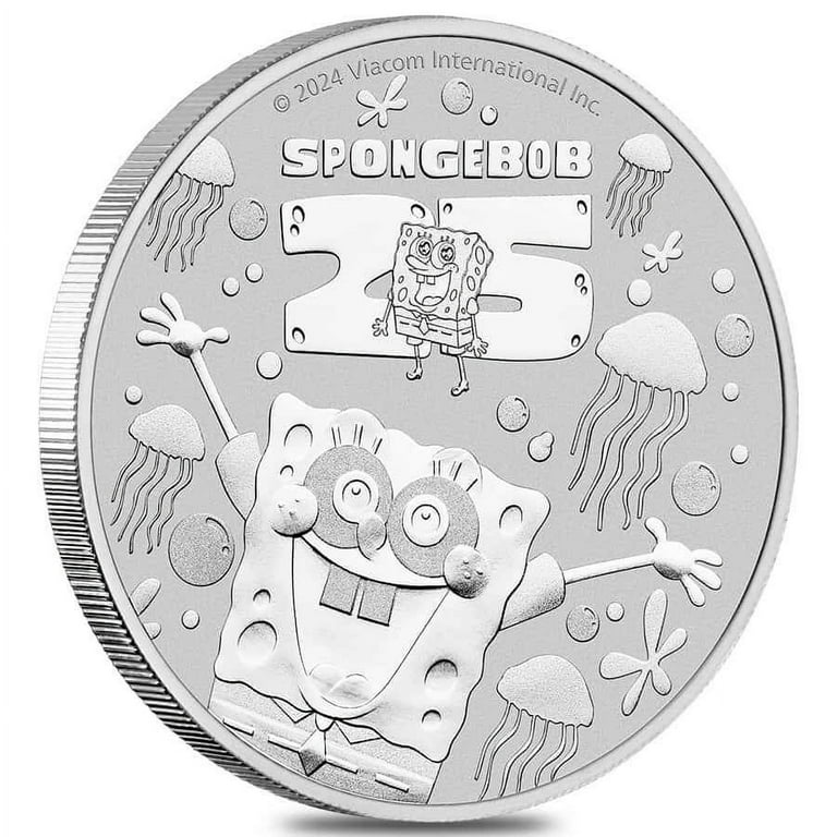Roll of 20 - 2024 1 oz Tuvalu SpongeBob SquarePants™ 25th Ann