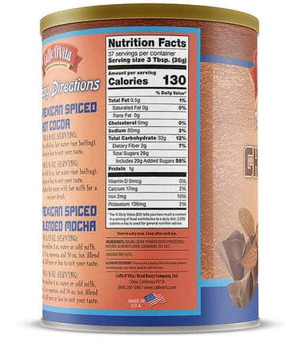 (4 Pack) Caffe D'Vita Mexican Spiced Cocoa Mix, 3lb. Canisters