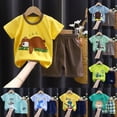 thumbnail image 6 of Gerichy 6 Pieces Baby Boy Shorts Set Toddler Summer Clothes with Dinosaur Cotton Tops + Shorts Outfits Clothing, 6 of 7