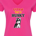 thumbnail image 4 of Inktastic Siberian Husky Dog Puppy Women's V-Neck T-Shirt, 4 of 5