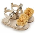 thumbnail image 3 of Infant Baby Girls Summer Sandals with Flower Soft Sole Newborn Toddler First Walker Crib Dress Shoes, 3 of 7
