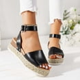 thumbnail image 2 of FNFYFH Platform lip on Espadrille Sandal for Women, Platform Ankle Strap Womens Sandals Open Toe Espadrille Wedge Sandals for Women Concise Casual Summer Womens Shoes, 2 of 5