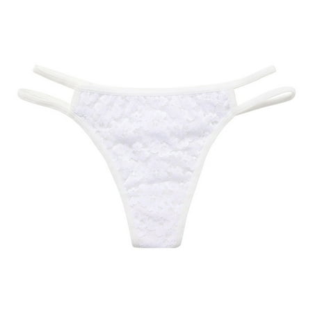 

EHTMSAK G String Thong for Women Breathable Lace Soft Low Rise Underpant White S