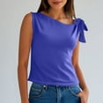 thumbnail image 5 of yillto Womens Blouse Sleeveless Asymmetrical Neck Tie Shoudler Summer Shirt Casual Blouses Tops, 5 of 7