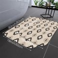 thumbnail image 2 of Neutral Aztec Geometric Flannel Bath Mat 16x24 Inches, Soft Absorbent Non-Slip Bathroom Rug, Machine Washable Floor Mat for Shower, 2 of 7