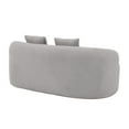 thumbnail image 3 of Grey Curved Loveseat Sofa with Round Armrest, Teddy Velvet Fabric Compression Couch with 2 Pillows, Cream Couch for Small Space, Living Room, Bedroom, No Assembly, 3 of 8
