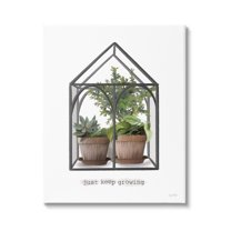 Just Keep Growing Greenhouse Plants Botanical & Floral Graphic Art Gallery Wrapped Canvas Print Wall Art